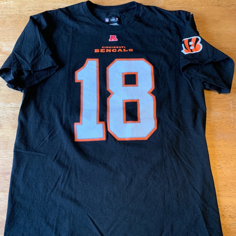 NFL Bengals Green #18 t shirt  size L